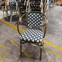 Chaise bistrot en rotin de style moderne, empilable, pour café et restaurant en plein air, résistante aux intempéries, chaise de jardin extérieure