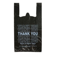 Sacs en plastique noirs classiques pour T-shirts avec logo personnalisé, sacs de courses en plastique en gros