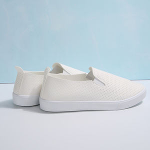 Zapatos <span class=keywords><strong>de</strong></span> mujer, <span class=keywords><strong>zapatillas</strong></span> planas, zapatos casuales con cordones para exteriores, zapatos planos blancos abiertos - Product Image 2