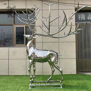 Escultura de Ciervo de Acero Inoxidable de Tamaño Real, Diseño Moderno, Decoración de Jardín BLVE - Product Image 5