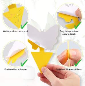 Fabrika Çıkışı Sağlam Çevre Dostu Tek Kullanımlık Sarı Yapışkan Böcek Yakalayıcı Tuzaklar Meyve Sineği İç/Dış Mekan Kullanımı İçin - Product Image 3