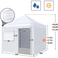 Tente d'auvent en PVC 3X3 personnalisée rose bleu noir chapiteaux de fête pliants étanches pop-up chapiteau pour événements intérieurs et extérieurs logo