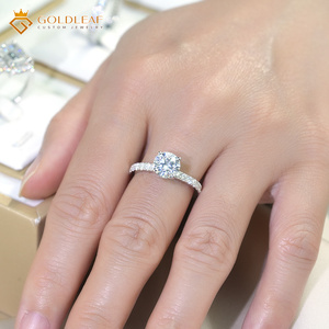 Anillo de joyería personalizado Goldleaf, plata S925, piedra de moissanita redonda de 1ct, 2ct, 3ct, D VVS. - Product Image 4