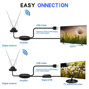 Antena de TV Digital HD de Canal Libre, Antena Digital Portátil <span class=keywords><strong>para</strong></span> Interiores, <span class=keywords><strong>para</strong></span> Sintonizador de TV USB, Televisión DVB-T2 - Product Image 2
