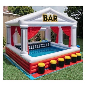 Outdoor <strong>Floating</strong> Inflatable PVC Swimming Pool <strong>Bar</strong> <strong>Tent</strong> with Seats Custom Design for Adults Garden Party Beach Backyard Events - Product Image 4