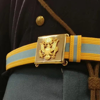 Boucle de ceinture carrée en métal plaqué or de haute qualité avec emblème d'aigle en relief pour uniformes de cérémonie de sécurité