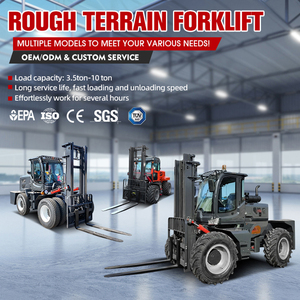 מלגזות שטח רב תכליתיות 3.5T 4T 5T 6T <span class=keywords><strong>7T</strong></span> 8T 10T 4X4 4Wd הידראוליות דיזל עם תורן תלת-שלבי לעבודה בשטח קשה - Product Image 5