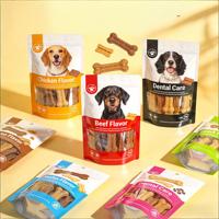 Sachet Doypack en Papier Kraft Biodégradable avec Fermeture Zip Refermable pour Emballage de Friandises pour Chiens et Aliments pour Animaux, Impression de Logo Personnalisé