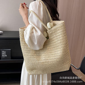 Bolso de Playa de Gran Capacidad, Estilo Bohemio, Tejido de Paja PP, para Hombre, Verano 2025, Nueva Tendencia - Product Image 3