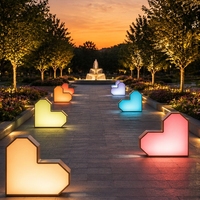 Banc LED en forme de cœur, siège lumineux en forme de cœur pour centre commercial, place publique, parc d'attractions, décoration nocturne