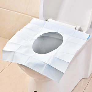 Housse de siège de toilette jetable en tissu non tissé, extra épaisse, imperméable, antibactérienne, pour les voyages et les déplacements professionnels, feuille unique - Product Image 1
