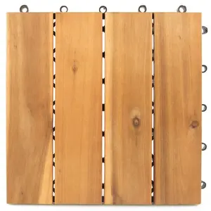 Solid Acacia Wood Deck Tiles with Plastic base from Vietnam wooden decking title from Vietnam