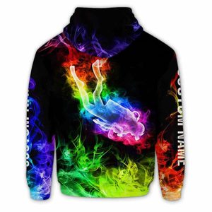 Envío Directo Unisex Scuba Diver colorido humo nombre personalizado 3D Sudadera con capucha con estampado de buceo para uso diario Otoño Invierno para buceo - Product Image 3