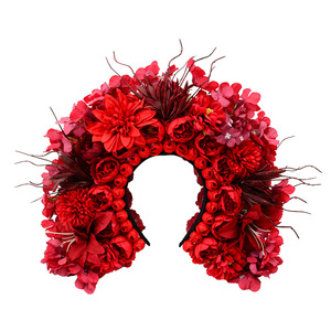 Diadema de Flores de Seda Rosa Estilo Chino Tradicional Dongchen Crafts para Hanfu, Bodas y Accesorios de Fotografía al Aire Libre - Product Image 5