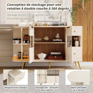 Armadietto di stoccaggio con <span class=keywords><strong>porte</strong></span> scorrevoli <span class=keywords><strong>in</strong></span> <span class=keywords><strong>vetro</strong></span> e illuminazione a LED, cassettiera <span class=keywords><strong>in</strong></span> legno Freestanding Cabinet - Product Image 3