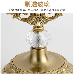 European Retro <b>Table</b> <b>Clock</b> Circular Gold Finish Home Decor Desktop Ornament Light Luxury Style - Product Image 4