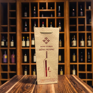 Bolsa de Papel para Botellas de Vino Tinto Personalizada, de Cuero Vacuno, Reciclable, Embalaje de Lujo con Logotipo Estampado en Caliente, Bolsa de Regalo Premium al por Mayor - Product Image 1