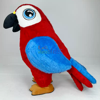 Costume de perroquet gonflable rouge pour adulte, mascotte animée gonflable, costume de perroquet gonflable agressif