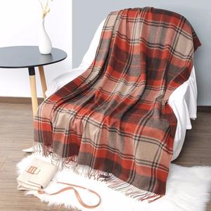 Verdickte Sofa-Decke aus Alpakawolle Einzelpersonen-Schlafdecke Freizeit Schottische Wolldecke Strapazierfähige Tartan-Decke aus Wolle - Product Image 2