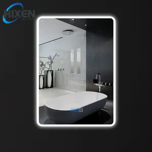 HIXEN 18-9A Supplier Amazon Explosion-proof Customized Rectangle Shape Bathroom Smart Led Mirror
