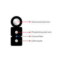 Cable de fibra óptica G657a1 G657a2 FTTH Drop Gjyxch Ftth, 2 núcleos