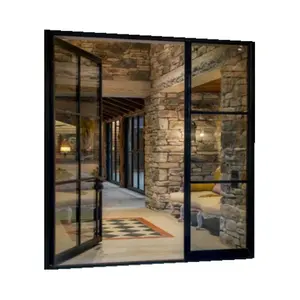 金属框架铝型材通风室内阳台玻璃淋浴店面外部窄敞开房屋安全门
