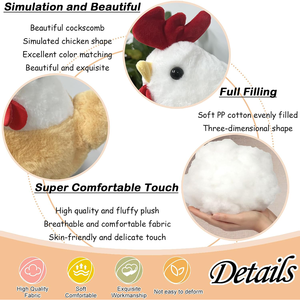 Decoración <span class=keywords><strong>de</strong></span> granja lindo relleno completo suave al tacto cálido sueño compañero gordo Gallo peluche con panal <span class=keywords><strong>rojo</strong></span> 9 pulgadas Pascua <span class=keywords><strong>pollo</strong></span> Animal juguete - Product Image 3