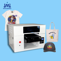 Hete Aanbieding A3 Formaat Twee Koppen CMYK Wit Desktop Directe T-Shirt Printmachine voor Kleding op Maat