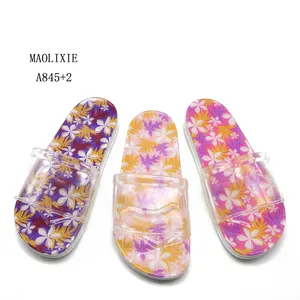 MXLY good quality casual fancy bath female jelly slippers slide women custom designed sandals