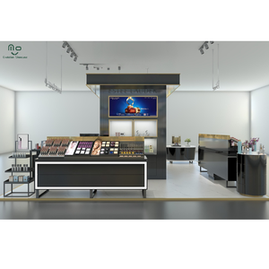 Lüks Alışveriş Merkezleri İçin LED Işıklı, Çevre Dostu Tasarımlı, Süslü Ahşap Kozmetik Kiosk Teşhir Standı - Product Image 6