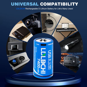 Có Thể Sạc Lại D Pin 1000 Chu Kỳ 1.5V 7400mwh <span class=keywords><strong>Lithium</strong></span>-Ion Pin Cho Đèn Pin Máy Nước Nóng Bếp Gas - Product Image 5