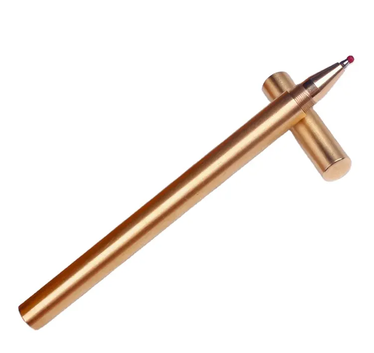 Vintage einzigartiger Kugelschreiber Kupfer Gel-Stift Schulstoßwarenzubehör handgefertigt glänzend Messing mit Stift Tasche Geschenk Büro Golden OEM