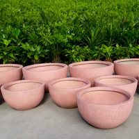Jardinière d'extérieur moderne en fibre de verre et ciment, pots à fleurs circulaires écologiques pour la maison et le jardin, trou de drainage, taille et couleur personnalisables