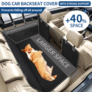 Funda de asiento de coche para perros de lujo con extensor, hamaca antideslizante para mascotas para protección de asiento trasero, ventana de malla transpirable y bolsillos de almacenamiento - Product Image 2
