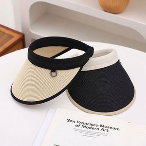 Wholesale Paper <b>Straw</b> Empty Crown Beach Sun <b>Visor</b> Hat - Product Image 3