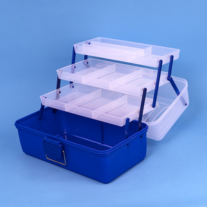 플라스틱 방수 공구함 36*20*20cm 3단 휴대용 낚시 미끼 보관함 액세서리 수납 - Product Image 6