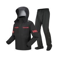 Ensemble imperméable réfléchissant personnalisé en polyester pour moto/vélo électrique, veste et pantalon de pluie pour homme, livreur