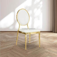 Nouvelle Chaise de salle à manger modulable en métal et cuir, style antique, empilable, confortable, pour extérieur, usage hôtelier et commercial