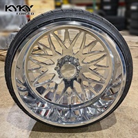 Jantes forgées 24x14 8x170 personnalisées polies à rebord profond pour camions Ford F250 F350 rehaussés – Jantes agressives style H