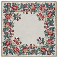Tapis de Mahjong en Point de Broderie Antidérapant, Motif Rose Vintage, Tapis de Table Carré pour Table de Mahjong, Jeu de Cartes et Décoration Intérieure