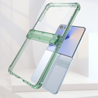 Kedatangan Baru Casing Ponsel Transparan Anti Guncangan Berkualitas Tinggi dari Pabrik dengan Pelindung Layar untuk Samsung Z Flip 8 7 6 5 4 3