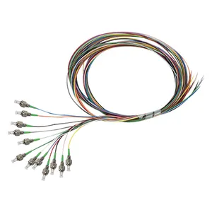 كابل Qidian FC/APC Simplex 9/125um Mode Fiber Optical Pigtail مع 12 لون من الأساسيات 0.9 مم G.652D/G.657A2