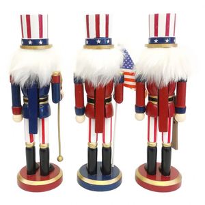 Soldat Casse-Noisette Américain Classique de 25 cm, Figurine Artisanale en Bois, Ornement pour Noël et Nouvel An - Product Image 5
