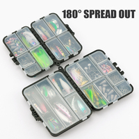 Kit Boîte de Pêche Leurres et Accessoires avec Leurre Durs, Leurres Souples en Plastique, Hameçons, Têtes Plombées, Plombs, Émerillons et Anneaux Brisés pour Black-Bass, Truite et Brochet