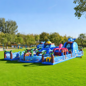 Parcours d'obstacles gonflable géant de qualité commerciale, château gonflable interactif, jeu de course pour la location d'événements en plein air - Product Image 2