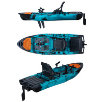 Kayak de Pêche Modulaire de 2,75 Mètres, Kayak à Pédales pour Mer et Rivière avec Moteur Électrique de Trolling Léger et Motorisé