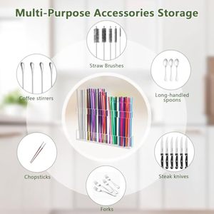Organizzatore per Cannucce Ultra Adesivo da 9,5 Pollici, Grande Contenitore in Acrilico per Porta Armadio, Cucina, Ripostiglio, Riutilizzabile - Product Image 2