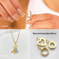 EManco Fermoir en acier inoxydable rond en forme de cœur avec zircone, poli miroir, pour la fabrication de colliers et bracelets DIY, expédition en 48 heures