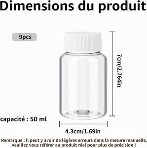 Bouteilles de capsules vides en plastique PET de qualité pharmaceutique, rondes, pour pilules de vitamines, avec bouchon à vis - Product Image 4