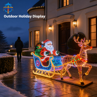 Riesige Outdoor-Weihnachts-Rentier-Schlitten-Laterne mit LED-Beleuchtung für Park, Platz und Garten